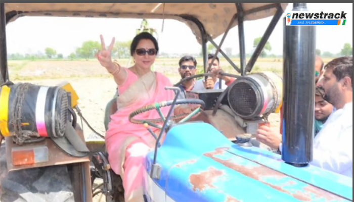After Hay Bale and Sickle, Hema Malini Takes a Tractor Tour to Woo Voters in UPs Govardhan