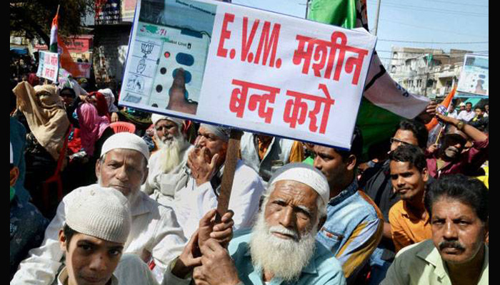 Protests in Uttar Pradesh after videos show tampering of EVMS