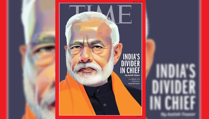 Titled Indias Divider in Chief Modi gets space on Time magazine Cover