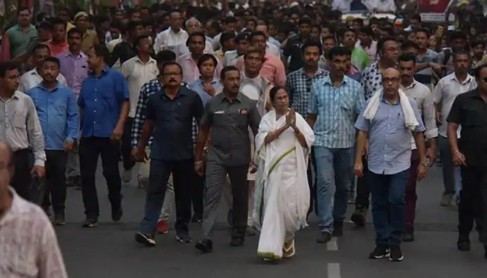 Mamata Banarjee conducts protest march against vandalism