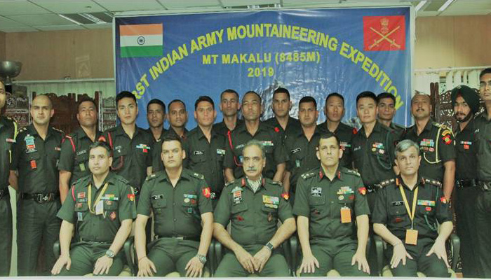 Def Min flags in Armys mountaineering team that summited Mt Makalu