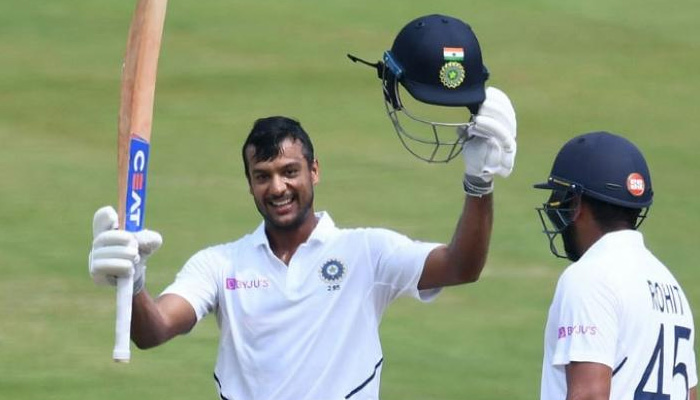 Agarwal hits maiden Test ton, Rohit out for 176 on Day 2 morning