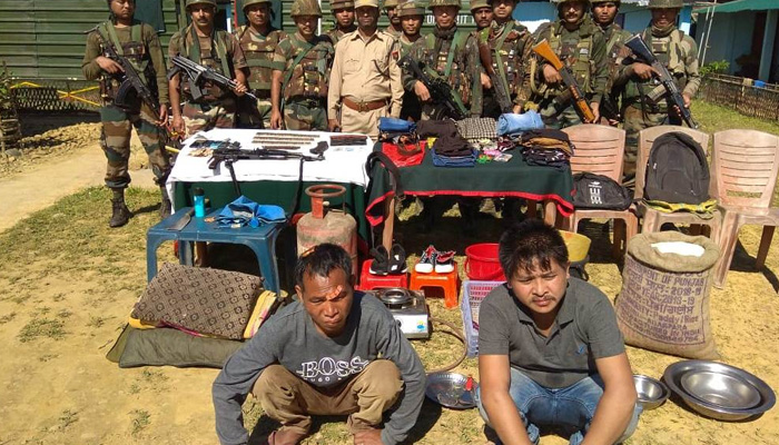Extremist camp busted by security forces in Assam, two arrested
