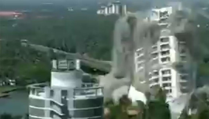 Kerala’s Maradu building comes crashing down in demolition drive | Video