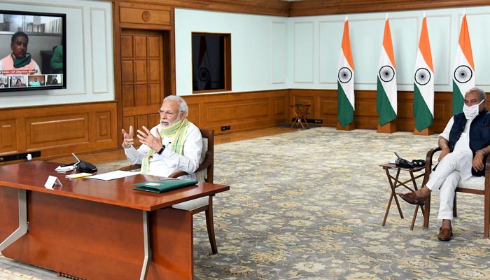 Corona Lockdown: PM Modi speaks to State CMs via Video Conferencing