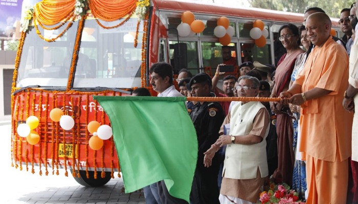 CM Adityanath Inaugurates Bus Stations, Calls UPSRTC a True Friend
