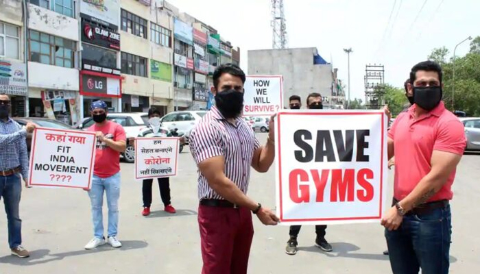 Gym owners protest near Delhi LG office to reopen fitness centres