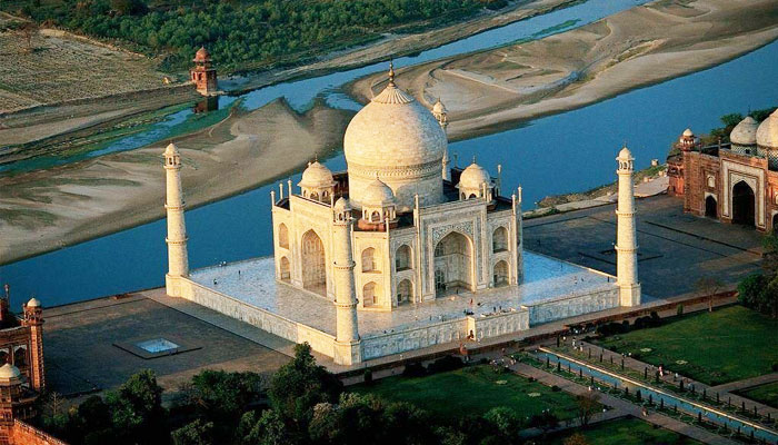 helicopter view of red fort