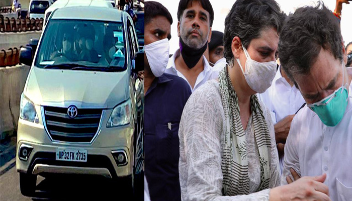 Priyanka-Rahul at victims home, cops lathi charge Congress workers