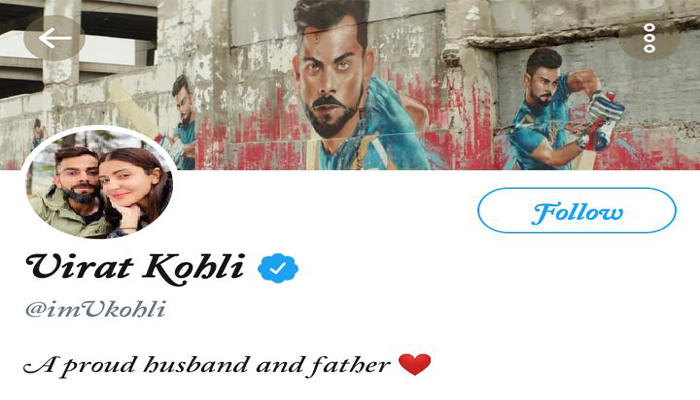 Virat Kohli changes Twitter bio & its nothing less than endearing