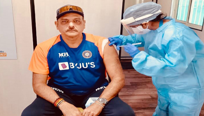 Ravi Shastri gets First Dose of COVID-19 vaccine, shares pics!