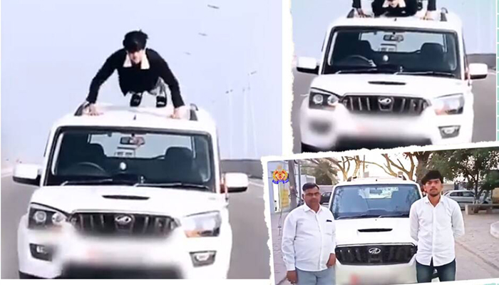 UP police reacts to mans shocking stunt video, rewards him with Challan; WATCH