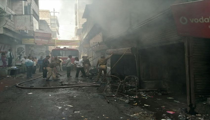 PHOTOS: Fire engulfs shops of Aminabad in Lucknow