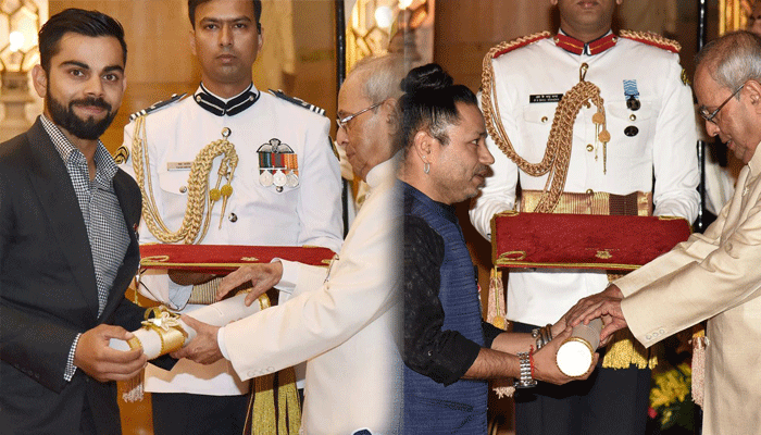 Prez Pranab Mukherjiee confers Padma Awards at Rashtrapati Bhawan