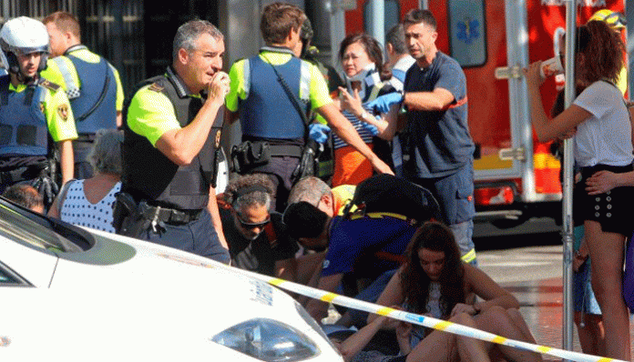 At least 13 dead as van rams into crowd in Barcelona