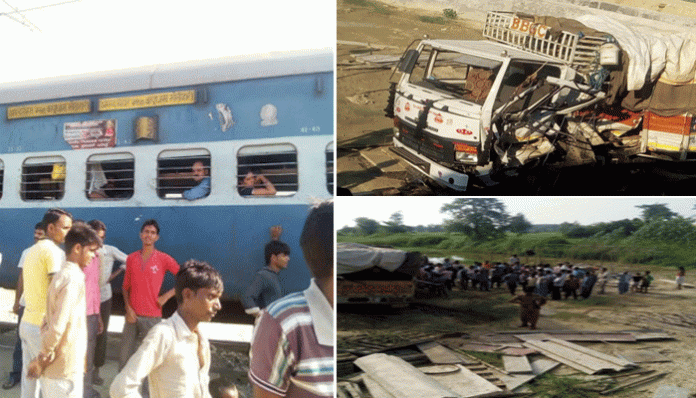 Shahjahanpur: Truck collides with Bapudham Express, driver dead