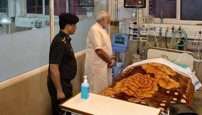 Marshal of the IAF Arjan Singh on ventilator, PMâ€‰Modi visits him in hospital