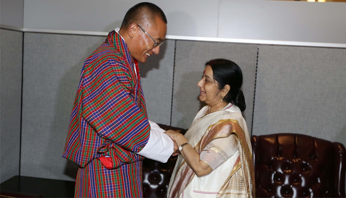 Sushma meets Bhutanese PM, Tunisian counterpart