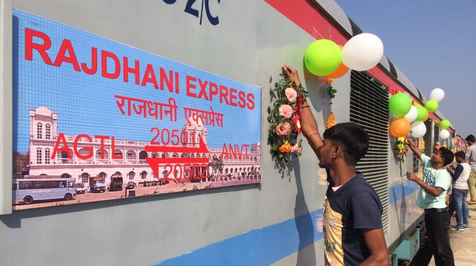 Rajdhani Express to New Delhi chugs off from Agartala