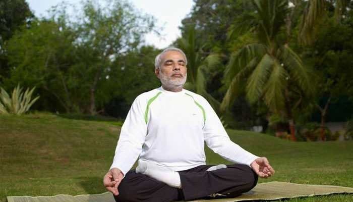 PM Modi does yoga at Mussoorie IAS academy