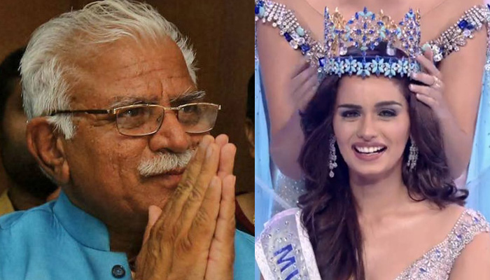 Haryana CM congratulates Miss World 2017 Manushi Chillar