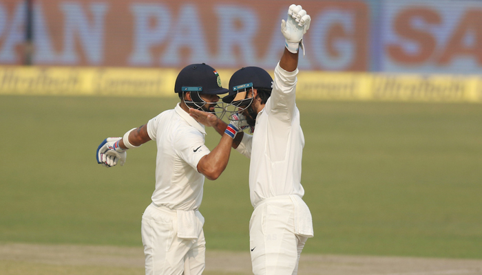 Ind vs SL 3rd Test: Kohli, Vijay tons guide India to 371/4 on Day 1