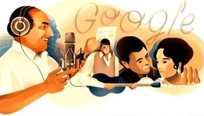 Google doodle celebrates 93rd birth anniversary of Mohammed Rafi