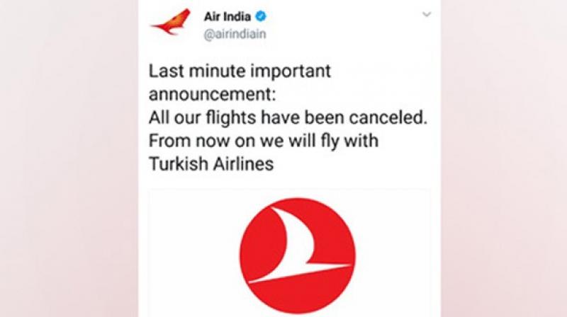 Air India's Twitter handle briefly hacked, restored