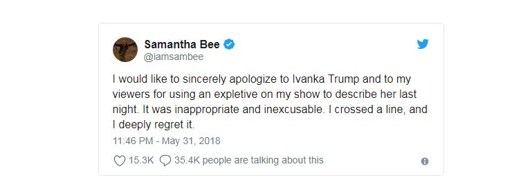 Samantha Apologize to Ivanka