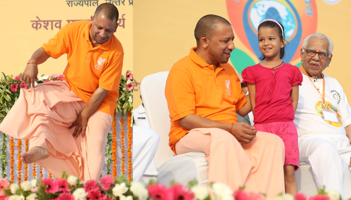International Yoga Day | Yogi, Naik, Rajnath perform Yoga in Lucknow