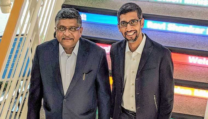 Prasad meets Pichai, seeks Googles involvement in empowering Indians