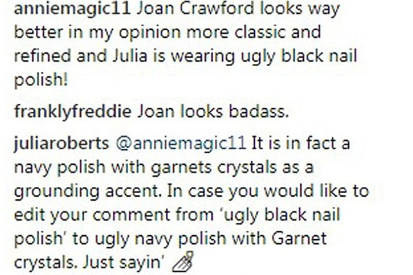 Julia Roberts knows it better how to shut a troll